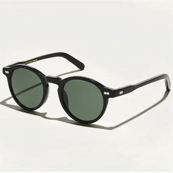 Высококачественные японские солнцезащитные очки с поляризованными линзами из ацетата Круглые очки MILTZEN Мужская оправа и женские солнцезащитные очки Oculos De