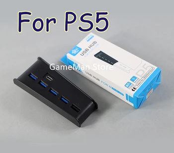 для Playstation 5 с упаковочной коробкой с 5 портами USB A + 1 USB C Для PS5 USB-концентратор 6 в 1 USB-разветвитель, расширитель, концентратор, адаптер