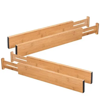 ящики из массива дерева 2шт с выдвижными перегородками для домашних Кухонь, Разделители древесины, Организация хранения мелкой мебели