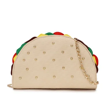Новая форма мексиканского Тако, женская сумочка и кошелек, Женский Дизайнерский Клатч, праздничная сумка, цепочка для девочек, модель еды, Женская сумка через плечо
