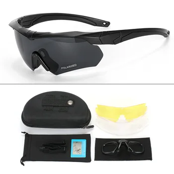 Поляризованные Спортивные Мужские Солнцезащитные очки для шоссейного велоспорта, Защита для езды на мотоцикле, очки ночного видения, комплект из 3 линз