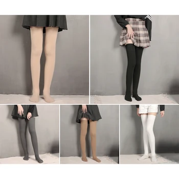 Новые зимние женские бархатные носки, теплые утепленные термоколготки для дам, девочек, выше колена, противоскользящие Длинные Чулки-трубки