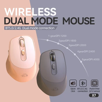 Беспроводная Bluetooth-мышь Перезаряжаемая 2,4 ГГц с 6 клавишами До 4000 точек на дюйм Компьютерная USB-мышь Игровой Плеер ПК Ноутбук