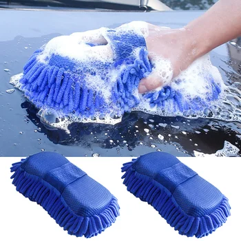 Губка для мытья автомобиля из Синели, мягкая Микрофибра, перчатка для мытья кузова, полотенце, губка для автоматической детализации, принадлежности для чистки Щеток