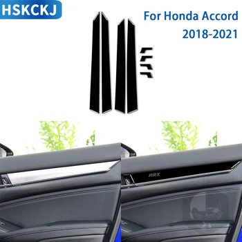 Для Honda Accord 2018 2019 2020 2021 Аксессуары Автомобильный Глянцевый Черный пластиковый интерьер Отделка панели двери Автомобиля Наклейка Украшение