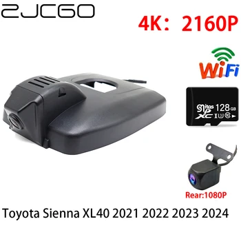 ZJCGO 2K 4K Автомобильный Видеорегистратор Dash Cam Wifi Передняя Камера заднего Вида 2 Объектива 24h для Toyota Sienna XL40 2021 2022 2023 2024