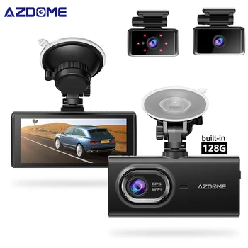 AZDOME M560 3-Канальный регистратор Автомобильный Видеорегистратор Камера 4K 24H Парковочная 128 ГБ Памяти eMMC Встроенный GPS WiFi 2160P Видеорегистратор Ultra HD