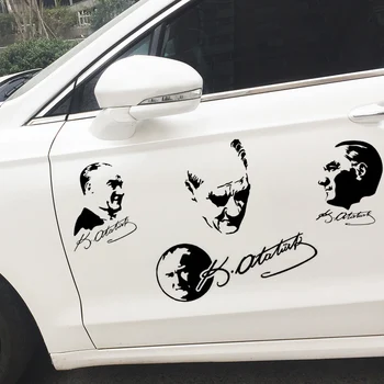 8 Дизайнов Турция подпись Мустафы Кемаля Ататюрка золотисто-никелевая автомобильная наклейка и виниловые наклейки Аксессуары для мотоциклов EY-171