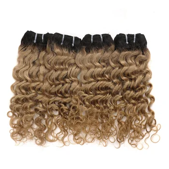 BHF Кудрявые Пучки волос Remy Funmi, Двойная Глубокая волна, Пучки человеческих волос, 6 шт./лот, T1B 27 99J, Цветное наращивание волос