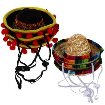6 Шт. Мексиканская Шляпа, Мини-милая праздничная кепка, Ковбойские Шляпы, Шляпы из полиэстера, Круглая Мисс
