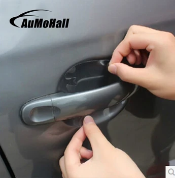 AuMoHall 4 шт., автомобильная защитная пленка на запястье двери, универсальная невидимая наклейка на дверную ручку автомобиля, устойчивая к царапинам наклейка