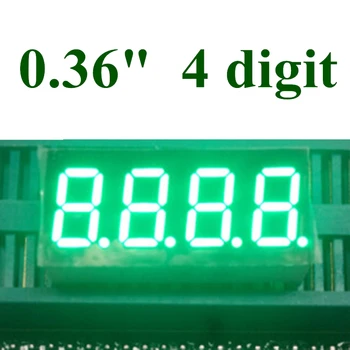 20ШТ Чистый зеленый 0,36-дюймовый 4-значный 7-сегментный цифровой светодиодный индикатор с цифровым дисплеем, катодная трубка 0,36 