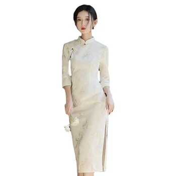 Новое Летнее Улучшенное Платье Cheongsam для Девочек, Повседневное Традиционное Длинное Платье В Китайском Стиле