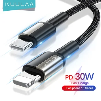 KUULAA PD 30 Вт Кабель USB C к Lightning для iPhone 14 13 12 11 Pro Max PD 30 Вт Быстрое Зарядное устройство Кабель для передачи данных для Macbook iPad USBC