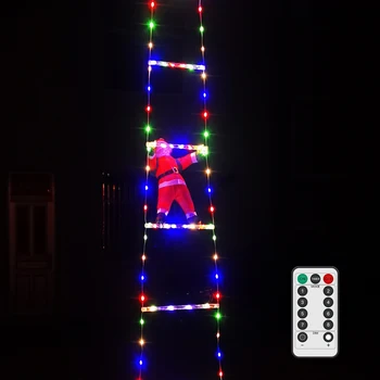 USB Рождественские светодиодные лестничные фонари с дистанционным управлением Санта Клауса Светодиодная гирлянда для подвешивания Рождественского декора в саду внутри помещения на открытом воздухе