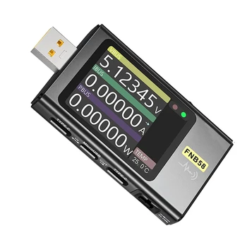 USB-тестер FNB58 USB Type-C, протокол быстрой зарядки, Обнаружение срабатывания PD, Макс 7A