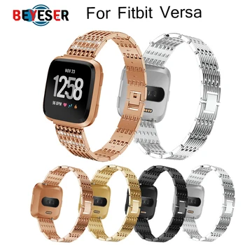 Хрустальные часы для Fitbit Versa versa 2 Сменный металлический браслет Регулируемые ремешки для часов со стразами