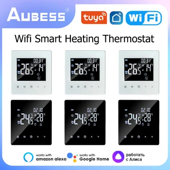 Умный термостат Tuya WiFi LCD Электрический Подогрев пола Водяной Газовый котел Пульт дистанционного управления температурой С Google Home Alexa