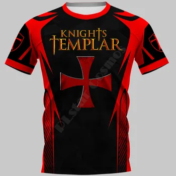 Футболки с 3D принтом PLstar Cosmos Knights Templar, женские и мужские летние повседневные футболки, футболки с коротким рукавом, стиль с коротким рукавом-11