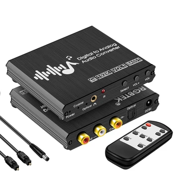 Цифровой Аудиопреобразователь С Оптическим Коаксиальным Входом Стерео Аудио формата L/R 3,5 мм Выходной Адаптер с ИК-Пультом Дистанционного Управления для Портативных ПК
