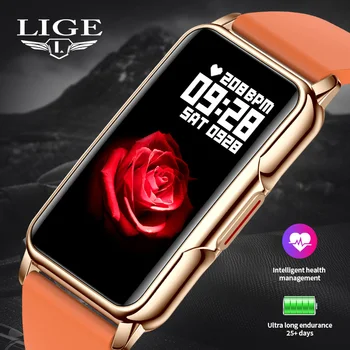 LIGE Смарт-часы Женские с Полным Сенсорным экраном Bluetooth IP67 Водонепроницаемые Женские Часы Спортивный Фитнес-Трекер Smartwatch Reloj Hombre