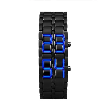Модные черные цифровые наручные часы Lava, мужские часы с красным/синим светодиодным дисплеем, подарки для мужчин, спортивные креативные часы RelóGio @50