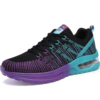 Женские кроссовки на воздушной подушке для женщин, кроссовки для бега, черная сетчатая женская спортивная обувь, женская спортивная обувь Walk A077