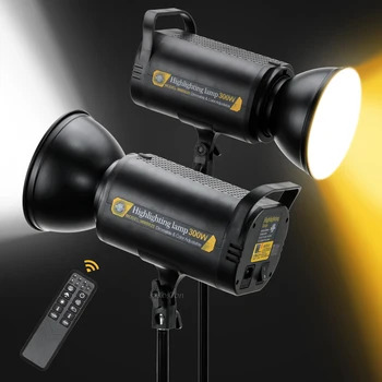 COB LED Свет Для Фотостудии, Освещение для Фотосъемки, двухцветный 10500Lux EU Штекер Для Записи потокового Видео В прямом эфире, Пульт дистанционного Управления Заполняющей Лампой