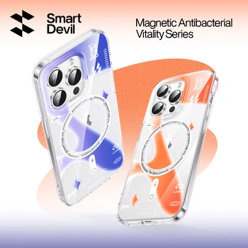 SmartDevil Красочный магнитный всасывающий чехол для телефона iPhone 14 Pro Max Magsafe Беспроводной Чехол для зарядки iPhone на Магните Задняя крышка