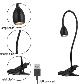 Портативная светодиодная настольная лампа, украшение, Милая Настольная лампа, USB-зажим, лампа для чтения, светильник для компьютера, ночник, 360 Гибкий