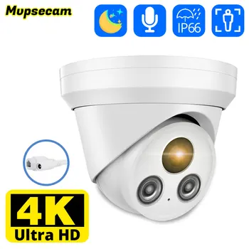 8MP 4K IP-камера Видеонаблюдения Наружная H.265 Smart Dome CCTV Цветное Ночное Видение POE Обнаружение Человеком Аудиозаписи IP-камера Безопасности