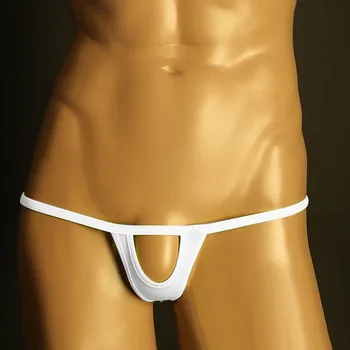 Сексуальные Мужские дышащие трусики-бикини-стринги с отверстием на Т-образной спинке, открытый спереди мешочек для пениса, выдалбливают нижнее белье Танга
