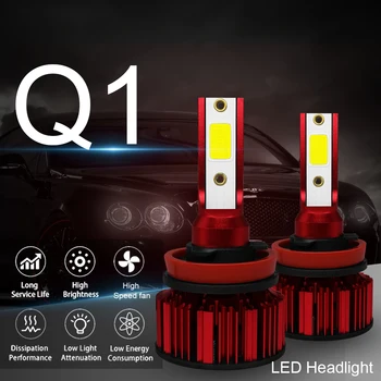 Q1-светодиодная фара 6000KQ1-H8/H9/H11 Водонепроницаемая, взрывозащищенная, яркая пара мощностью 50 вт2 Бесплатная доставка