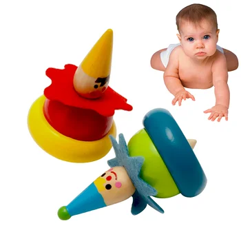 2 шт., деревянная Кепка-клоун, игрушка для Рукоделия, Детские раскрашенные топы, развивающие игрушки, Пазл