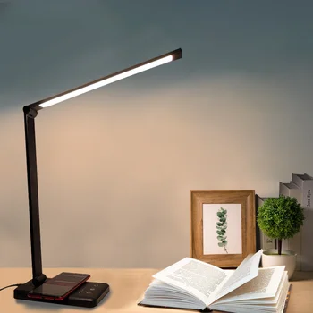 Настольная лампа с USB защитой для глаз, светодиодные настольные лампы с 5 Регулируемыми уровнями Яркости, сенсорный ночник для Спальни, Прикроватная лампа для чтения, Высокое качество
