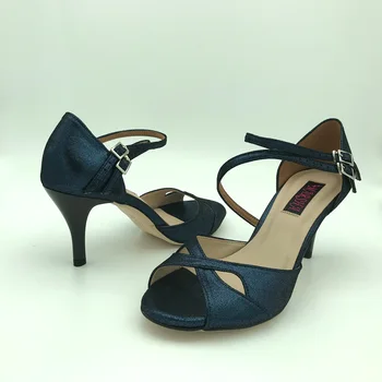 Удобные и модные туфли для танцев аргентинского танго, свадебные и вечерние туфли для женщин T6226CDBL на каблуке 7,5 см 9 см в наличии