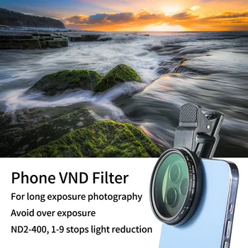 GiAi Phone Переменный ND-фильтр 52 мм Высококачественный регулируемый объектив камеры нейтральной плотности с зажимом для смартфона