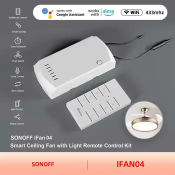 SONOFF IFan04 Умный Потолочный вентилятор Контроллер включения света ESP WiFi RM433 Поддержка управления Alexa Google eWeLink Alice Домашний ассистент