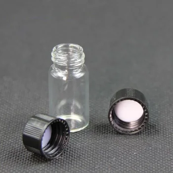 30ШТ Прозрачные Янтарные Стеклянные Маленькие Бутылочки для лекарств, Коричневые флаконы для образцов, Лабораторные контейнеры для порошковых реагентов, Винтовые крышки