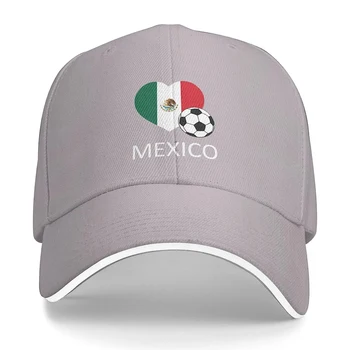 Бейсболка унисекс Love Mexico Soccer подходит для мужчин и женщин, Регулируемая шляпа для папы, кепка для сэндвича