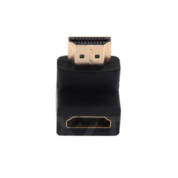 90-Градусный прямоугольный адаптер, совместимый с HDMI, конвертер между мужчинами и женщинами для 19-контактных кабелей, совместимых с HDMI