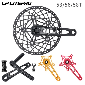 LP Litepro CNC скелетонизированный велосипедный коленчатый вал 170 мм 53T 56T 58T с одним кольцом цепи 130BCD складная велосипедная звездочка коленчатый вал