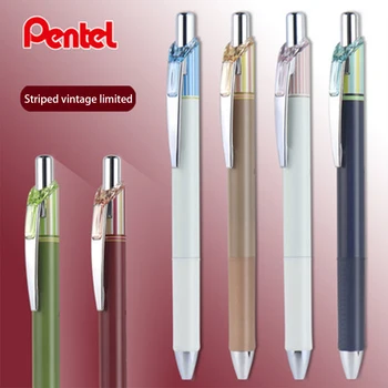 1 Быстросохнущая гелевая ручка Pentel с ограниченным тиражом в винтажную цветную полоску BLN75, канцелярские принадлежности для студентов, 0,4 мм/0,5 мм