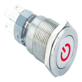 (Горячо!) Металлический кнопочный выключатель Power symbol (16 мм, PM162F-11DT/B/12V/S, PM162F-11ZDT/B/12V/S CE, ROHS)