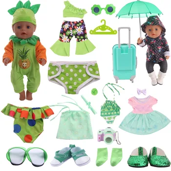 Кукольная одежда, обувь, Очки, чемодан, аксессуары для 18-дюймовой американской и 43-сантиметровой новорожденной куклы, игрушки для девочек нашего поколения, подарки своими руками