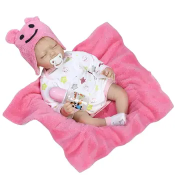Q0KB 1 Комплект для КУКЛЫ 55 см, Розовая Одежда для девочек, Костюм для Новорожденных, игрушка, Шляпа, Ni