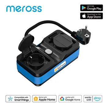 Meross Smart Outdoor Plug WiFi Водонепроницаемая розетка EU/FR/AU Поддержка электрических розеток HomeKit Alexa Google Assistant SmartThings