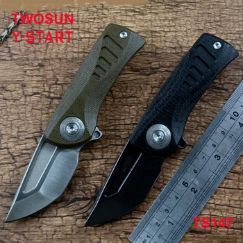 Складной нож TWOSUN Y-START D2 С Керамическим Шарикоподшипником, Шайба для белья, Ручка для Кемпинга, Охотничий Карманный нож EDC TS147