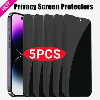 5 шт. Защитная пленка для экрана Конфиденциальности для iPhone 11 PRO X XR XS MAX, Антишпионское Закаленное Стекло для iPhone 13 14 Pro Max 12 Mini 7 8 6 Plus