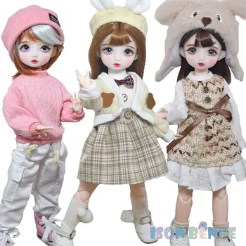 СИСОН Бенне 12-дюймовая кукла для девочек с модной одеждой, обувью, макияжем для лица, полный набор ручной работы, лучший подарок для детей